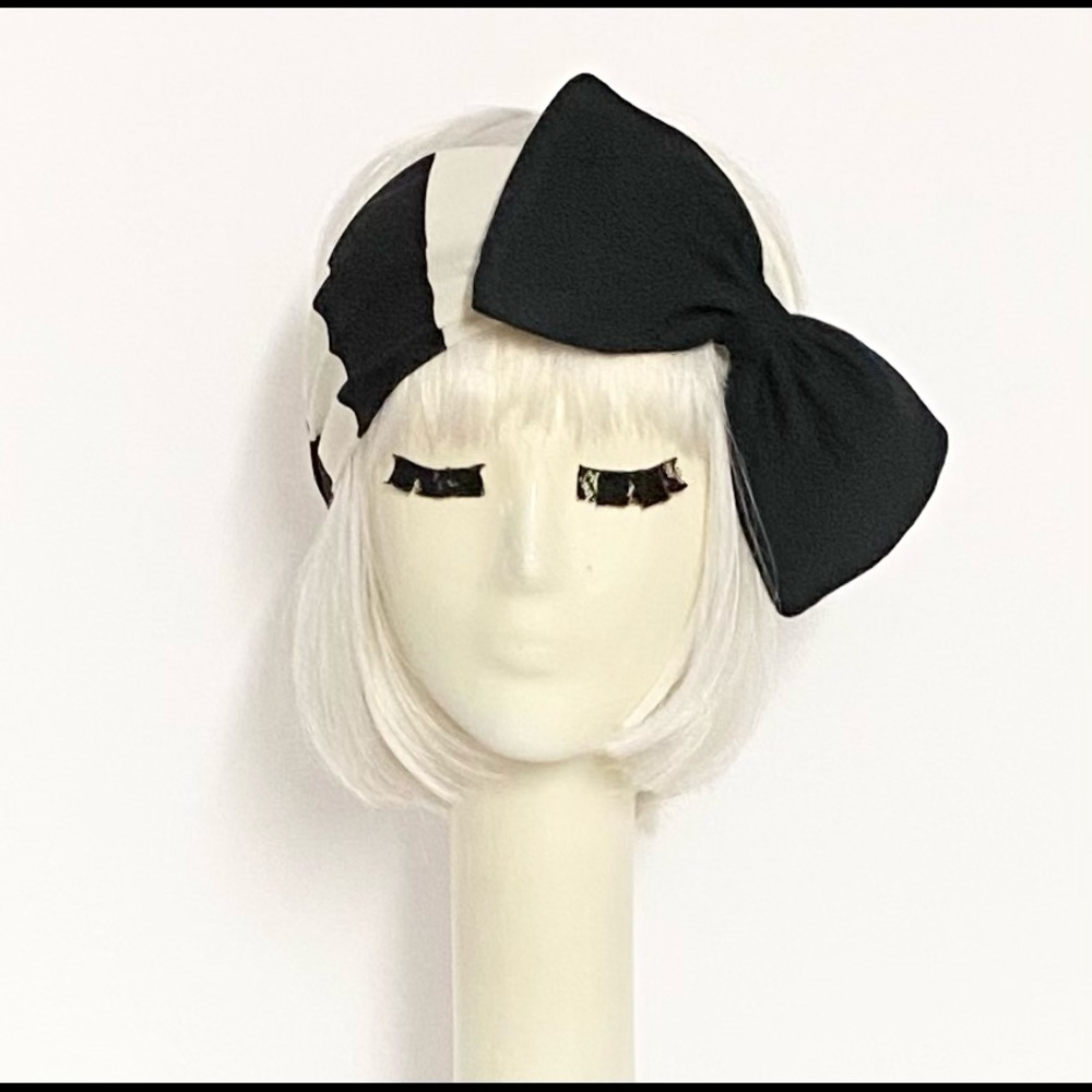 Striped headband with bow